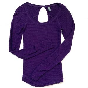 Free People Long Sleeve Stretchy Purple Shirt